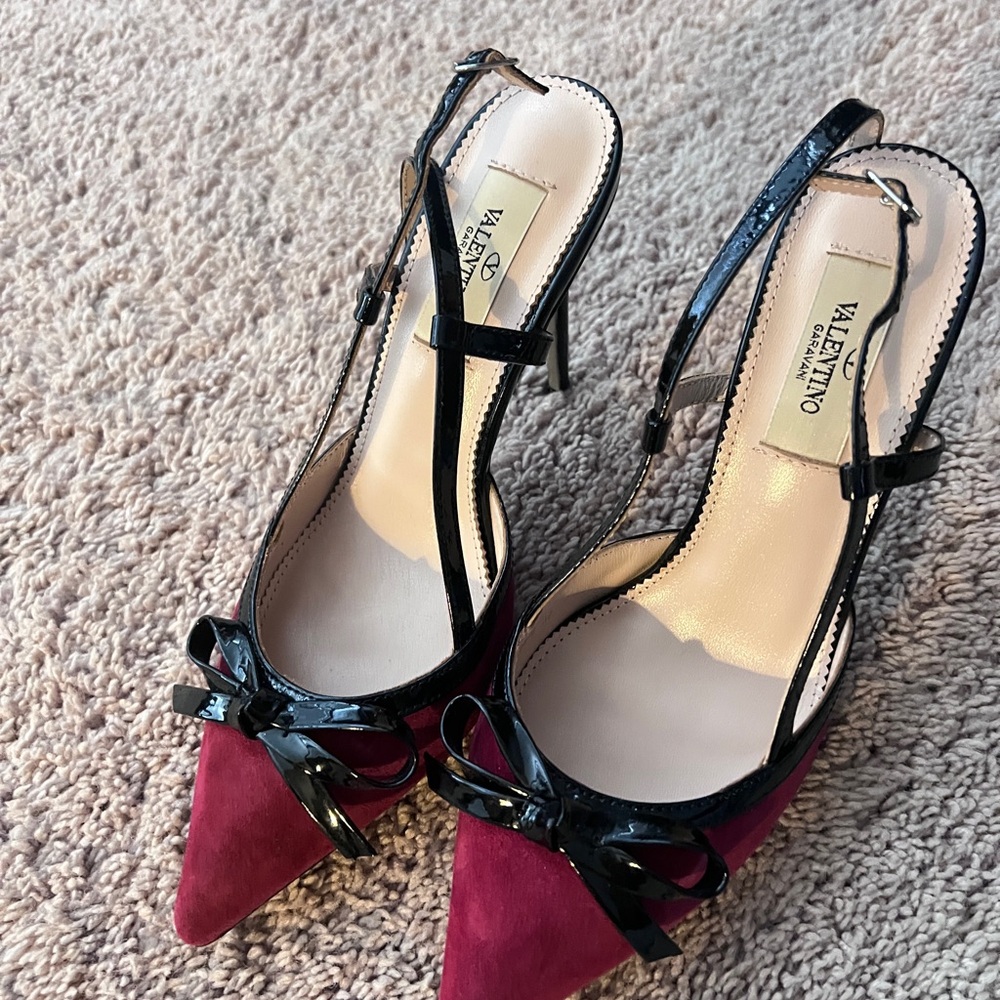 Copied Valentino Women's Black and Red Heels 4” - Picture 2 of 3